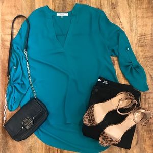 Teal blouse